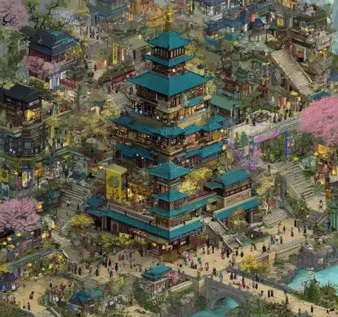 奇幻冒险题材漫画封面，地图与旅人插画